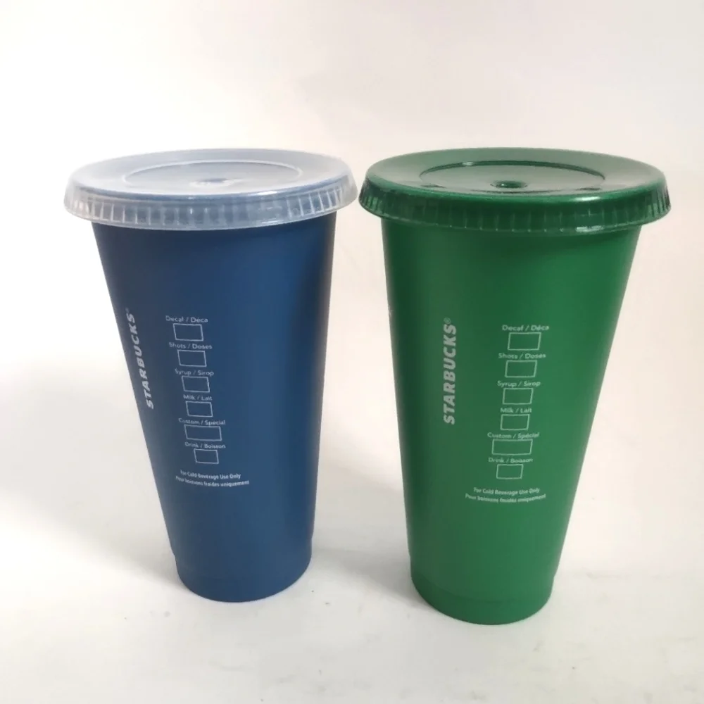 Lot of 2 Starbucks‎ 2020 Holiday Christmas 24oz Tumblers Iridescent Poinsettia